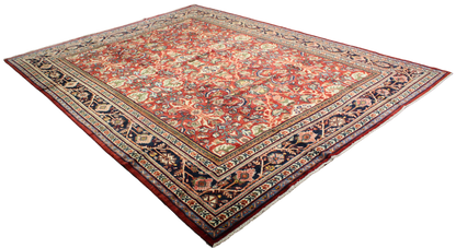 Floral Majesty - Antique Mahal Rug from Persia (10.6 × 13.10 ft) - 1720