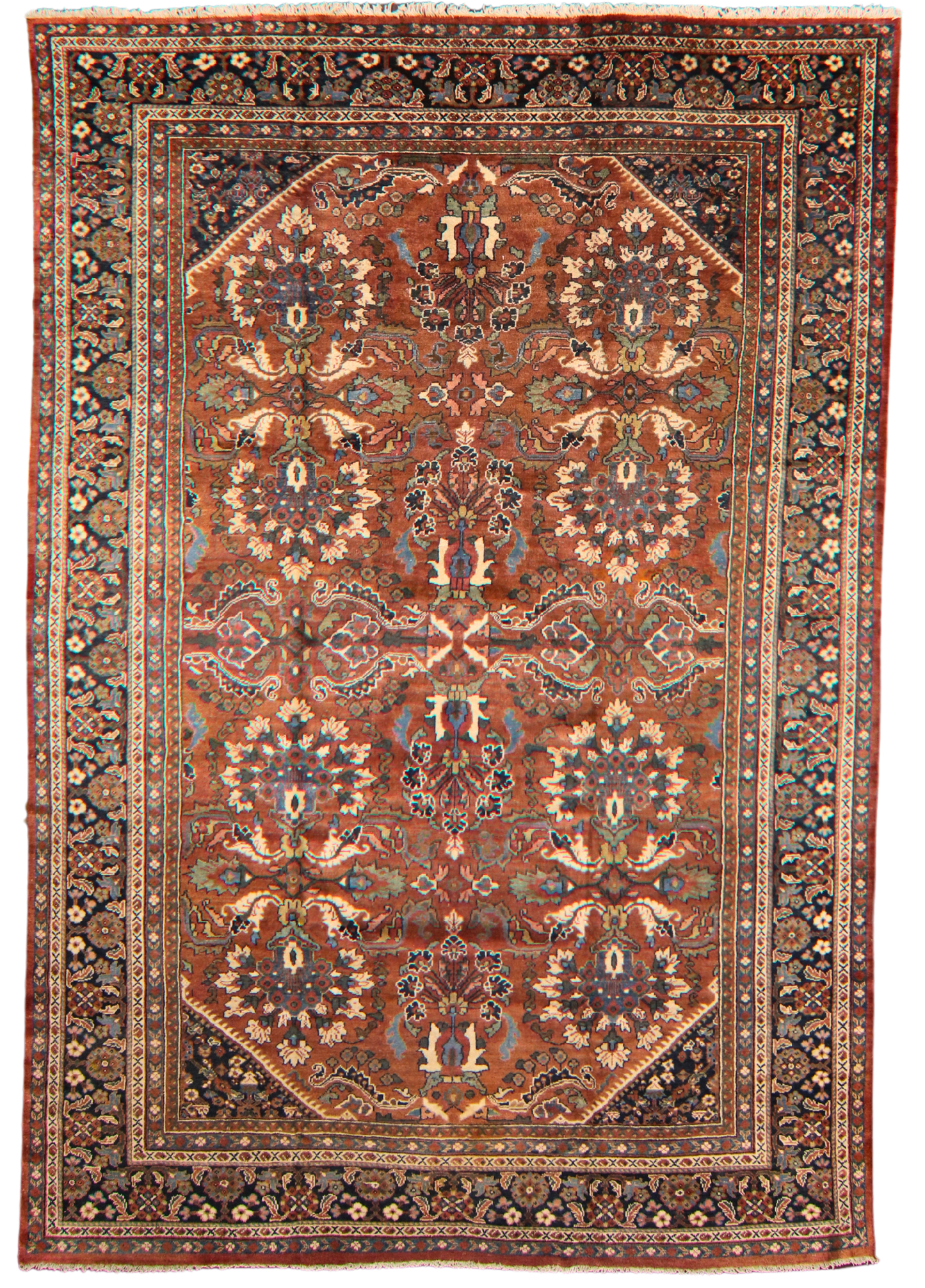 Ornate Grace - Antique Mahal Rug from Persia (9.7 × 14 ft) - 1628