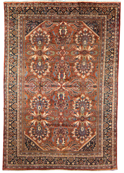 Ornate Grace - Antique Mahal Rug from Persia (9.7 × 14 ft) - 1628