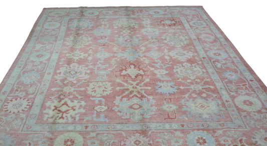 Warm Radiance - Hand-Knotted Oushak Rug from Afghanistan (7.10 × 9.8 ft) - 9
