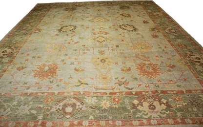 Sunlit Elegance - 13′1″ × 15′8″ Oushak Rug from Turkey - 1832