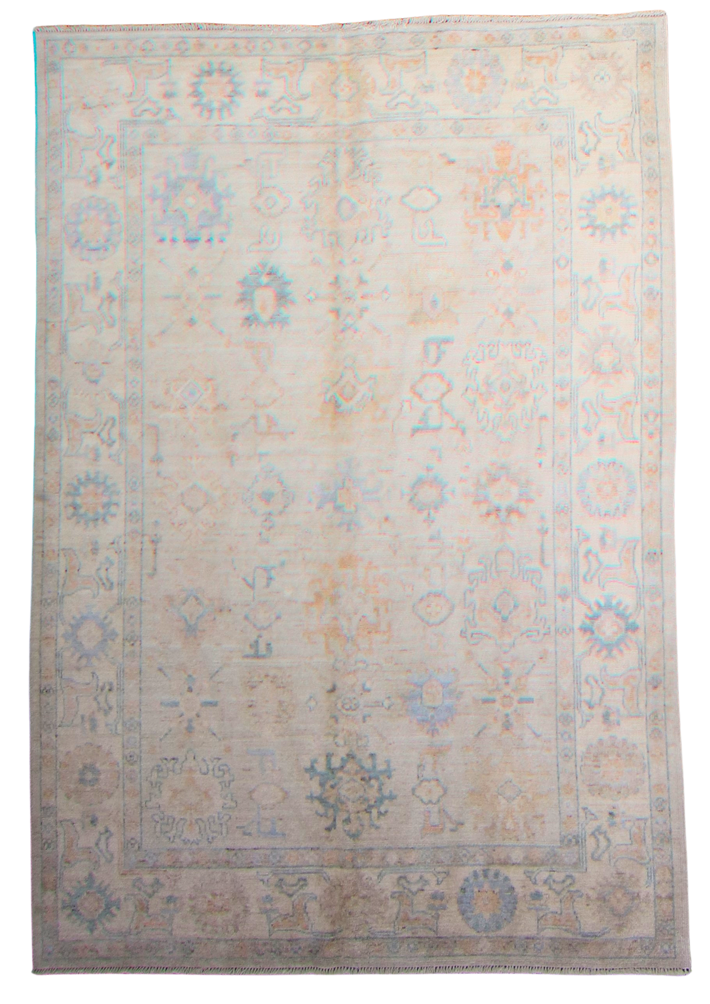Tranquil Geometry - Oushak Rug from Afghanistan (6.1 × 8.6 ft) - 41