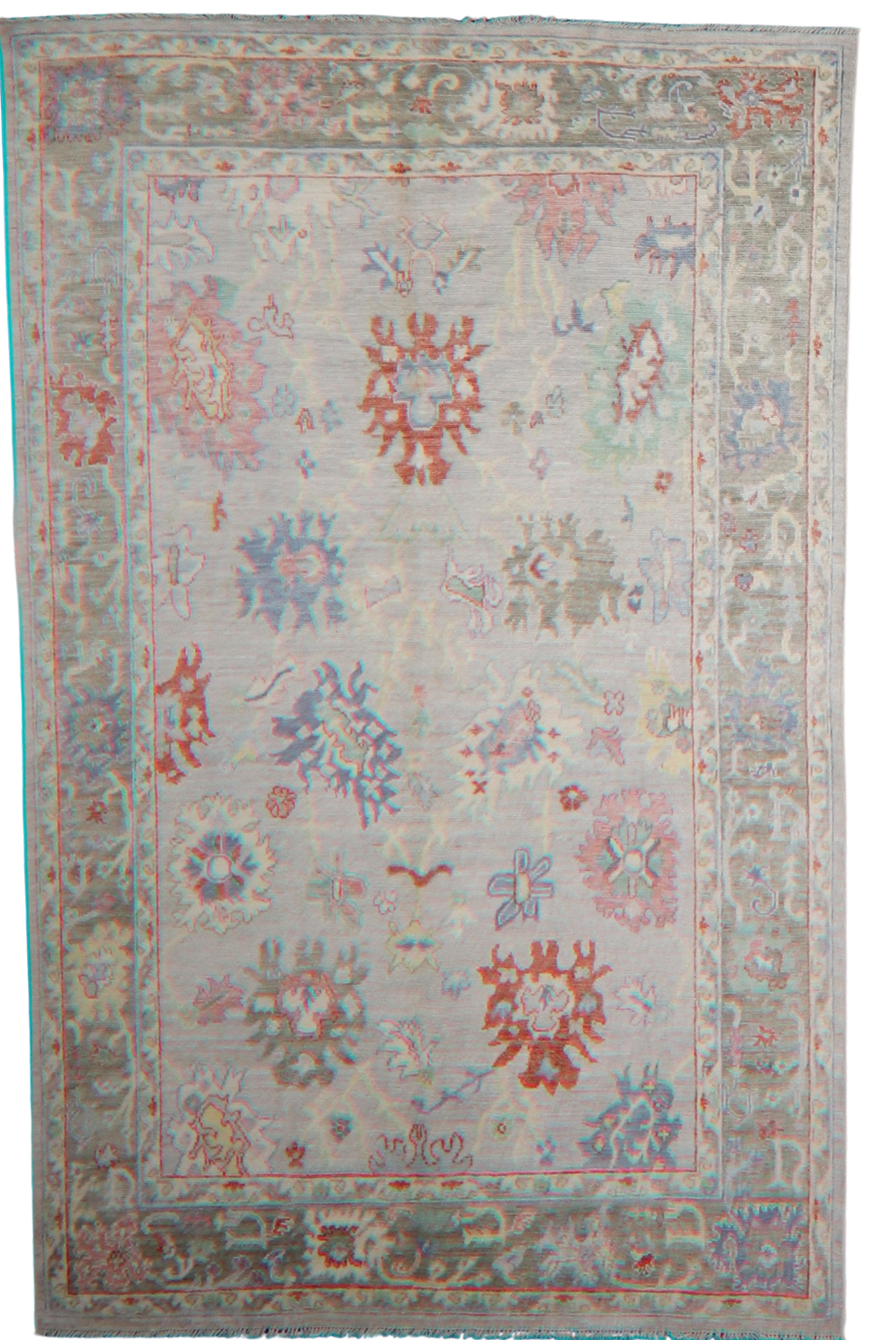 Garden Whimsy - Hand-Knotted Oushak Rug from Afghanistan (5.7 × 8.9 ft) - 36