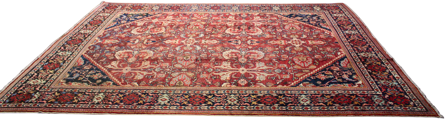 Floral Majesty — Antique Mahal Rug from Persia (10.2 × 13.4 ft) - 1701