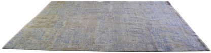 Soft Contrast - Modern Textured Rug in Faded Gold &amp; Mist Blue (7.11 × 10.3 ft) - 2956