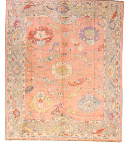Blossom in Bloom - Hand-Knotted Oushak Rug from Afghanistan (7.9 × 9.4 ft) - 13