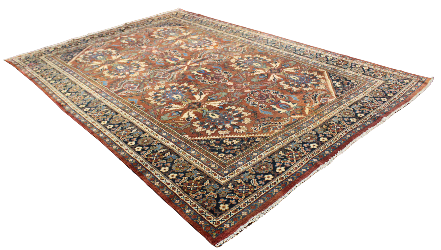 Ornate Grace - Antique Mahal Rug from Persia (9.7 × 14 ft) - 1628