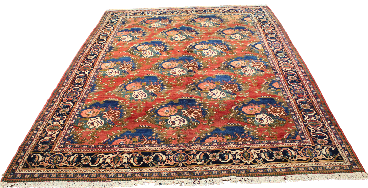 Garden of Flame - Oversize Heriz Rug from Persia (7.7 × 11.2 ft) - 1546
