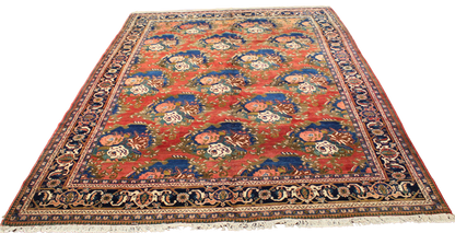 Garden of Flame - Oversize Heriz Rug from Persia (7.7 × 11.2 ft) - 1546