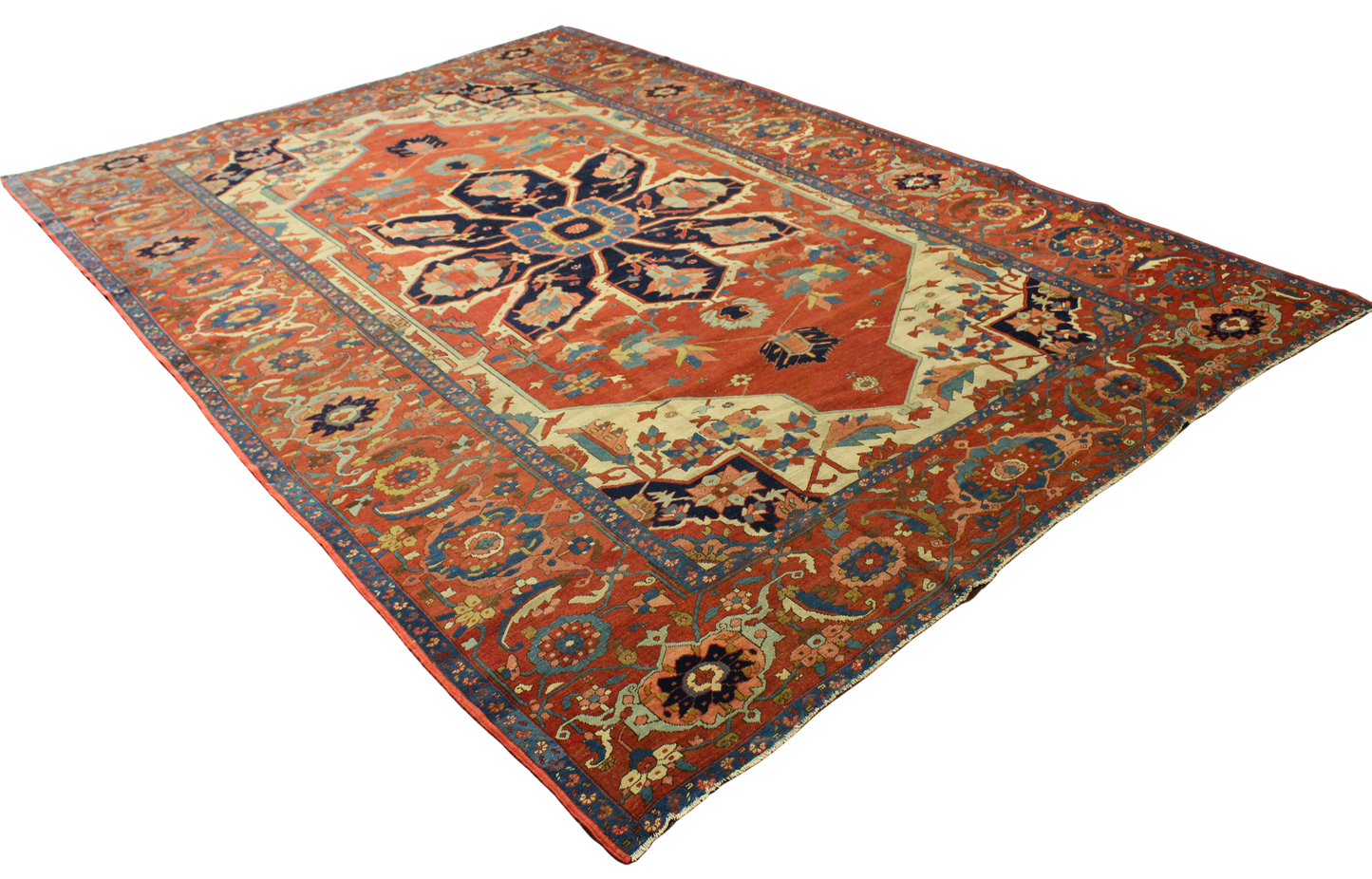 Majestic Geometry — Antique Serapi Rug from Persia (9.1 × 12.7 ft) - 2953