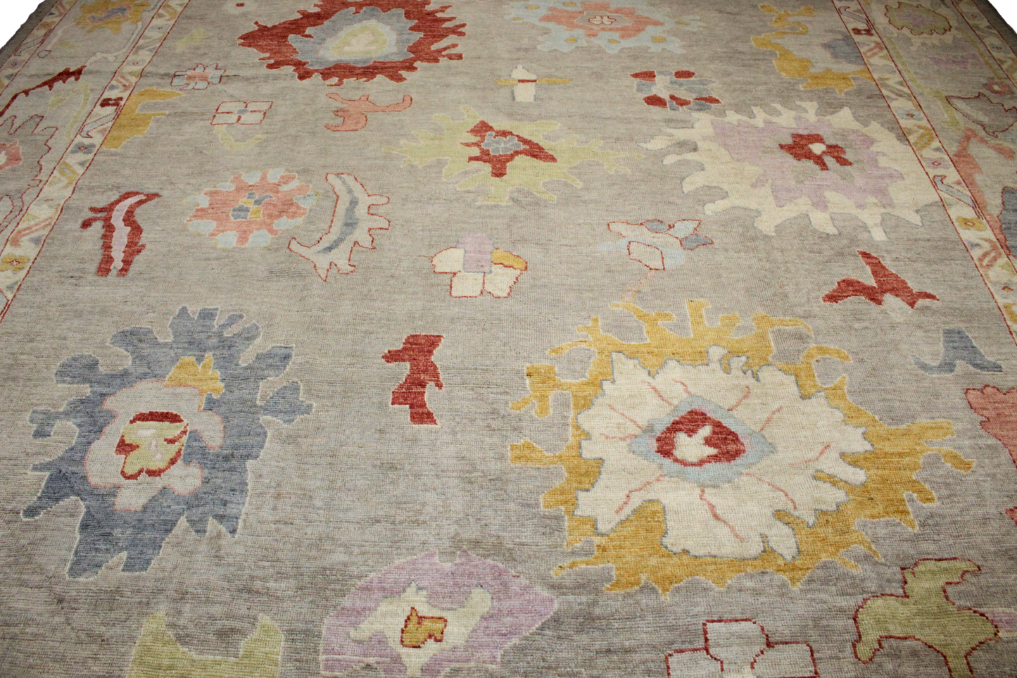 Playful Energy - 11′11″ × 14′8″ Afghan Oushak Rug - 2798