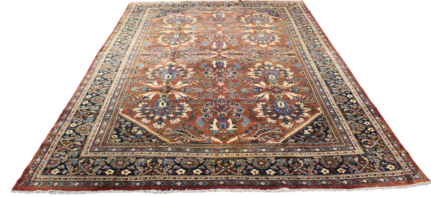 Ornate Grace - Antique Mahal Rug from Persia (9.7 × 14 ft) - 1628