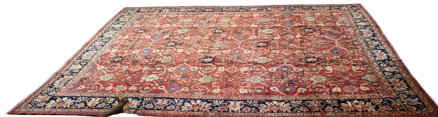 Timeless Elegance - Antique Mahal Rug from Persia (10.8 × 13.9 ft) - 1710