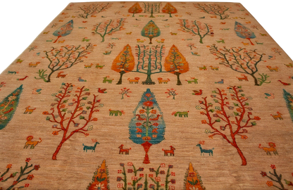 Whimsical Orchard - Tree of Life Rug from Afghanistan (10 × 14.1 ft) - 2756
