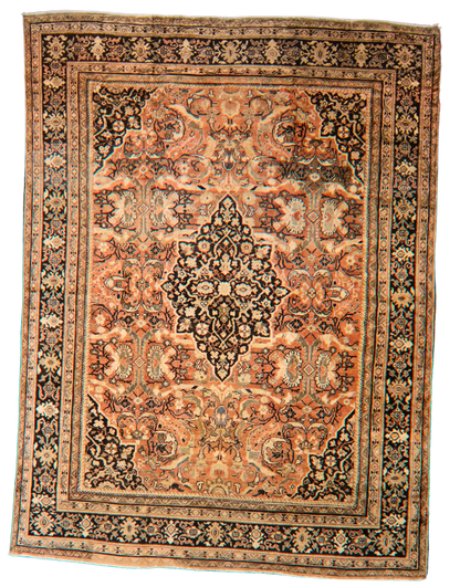 Elegant Restraint - Antique Mahal Rug from Persia (10.3 × 13.7 ft) - 1679