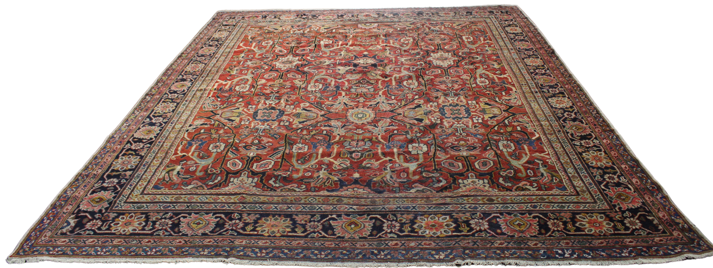 Majestic Intricacy - Antique Mahal Rug from Persia (10.8 × 13.1 ft) - 1714