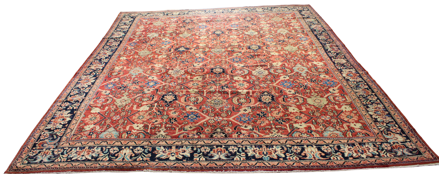 Timeless Elegance - Antique Mahal Rug from Persia (10.8 × 13.9 ft) - 1710