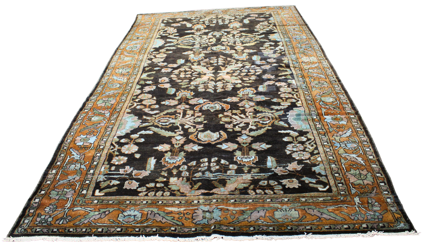 Timeless Drama in Earthy Tones - Antique Lilihan Rug (7.3 × 13.1 ft) - 1556