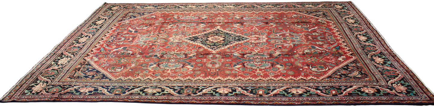 Blossoms in Bloom - Antique Mahal Rug from Persia (10.6 × 14.8 ft) - 2121