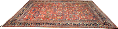 Botanical Rhythm - Antique Mahal Rug from Persia (10.5 × 13 ft) - 1747