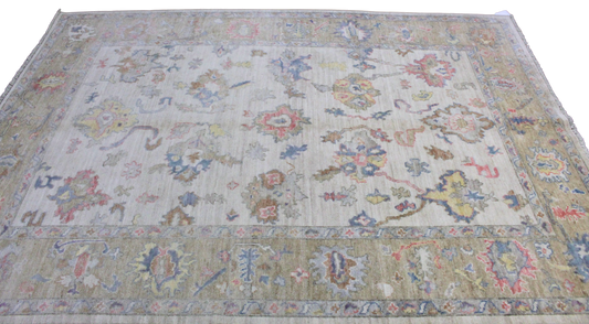 Golden Meadow - Hand-Knotted Oushak Rug from Afghanistan (6.2 × 8.7 ft) - 40