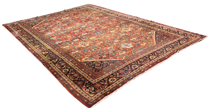 Floral Abundance with Village Charm - Antique Mahal Rug from Persia (10.6 × 13.8 ft) - 1732