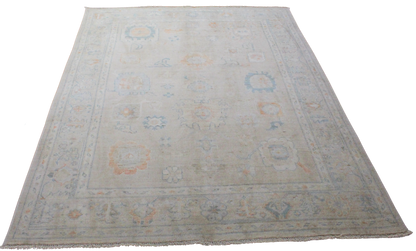 Worn Whisper - Hand-Knotted Oushak Rug from Afghanistan (6 × 8.8 ft) - 37