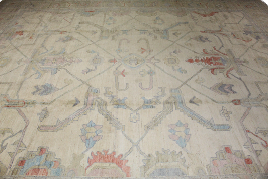 Timeless Geometry - Light-Filled Afghan Oushak (12′1″ × 14′7″) - 2811