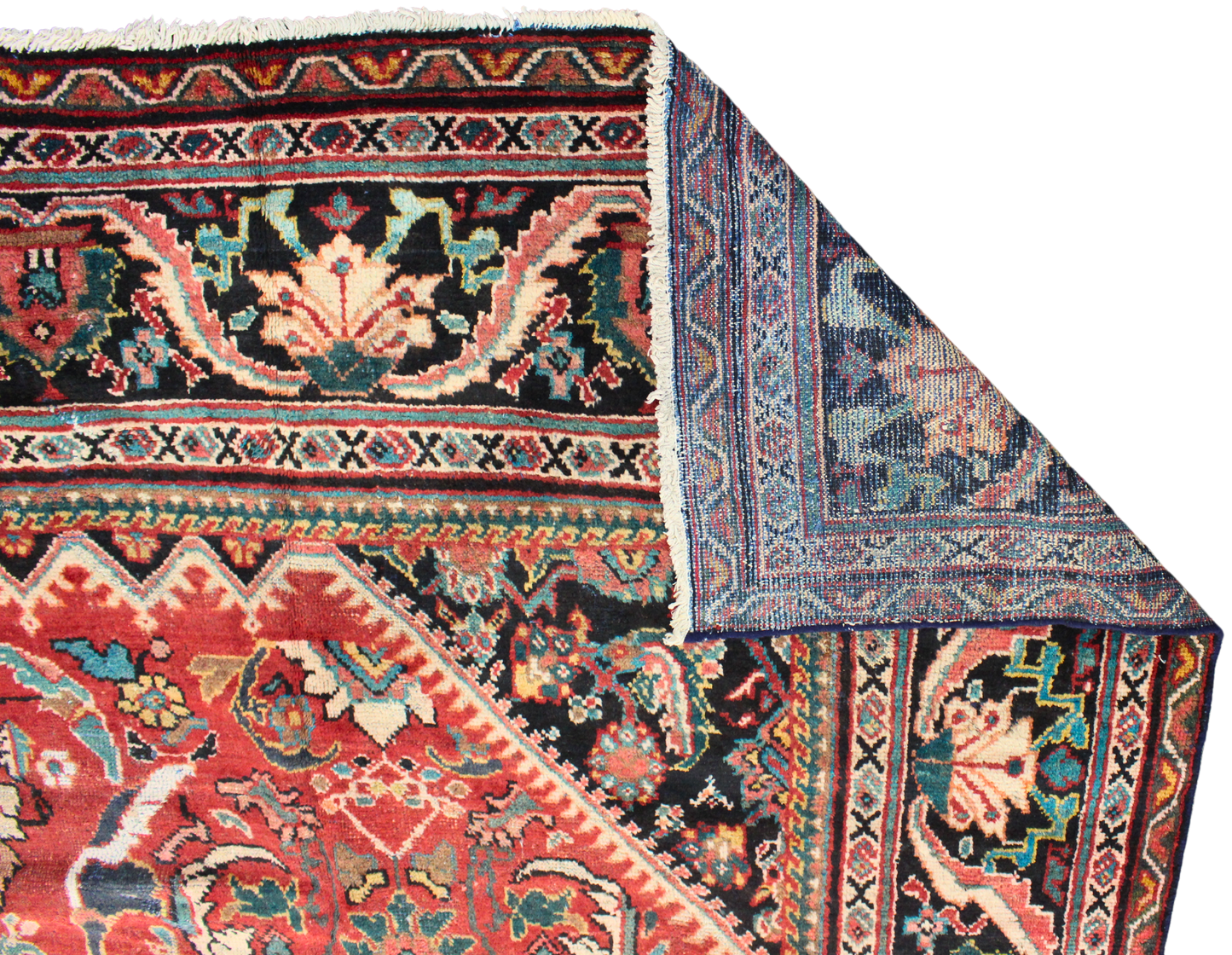 Blossoms in Bloom - Antique Mahal Rug from Persia (10.6 × 14.8 ft) - 2121