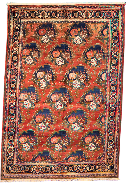 Garden of Flame - Oversize Heriz Rug from Persia (7.7 × 11.2 ft) - 1546
