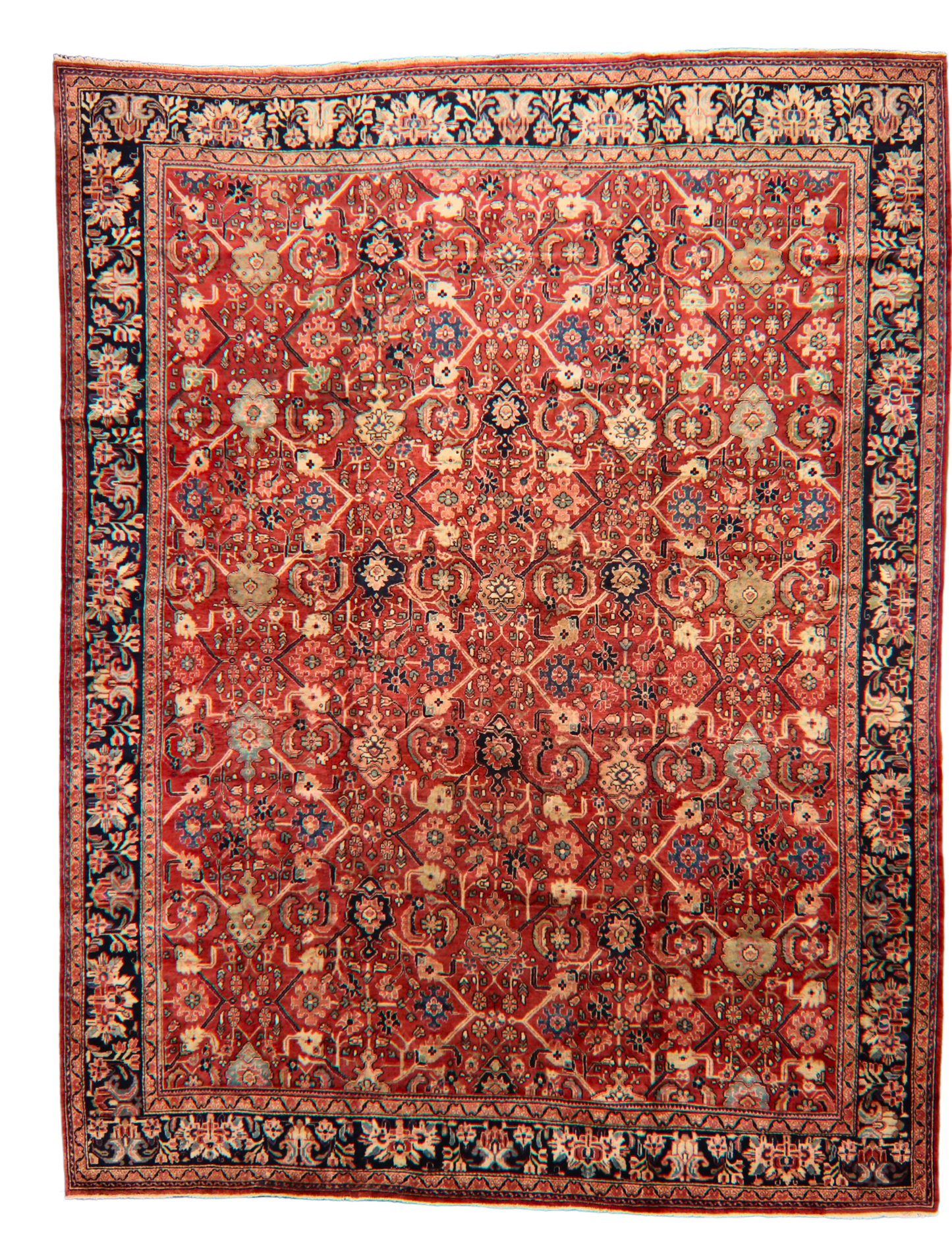 Timeless Elegance - Antique Mahal Rug from Persia (10.8 × 13.9 ft) - 1710