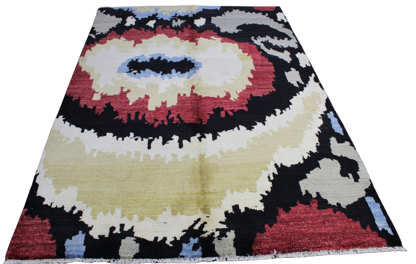 Bold Vision - Hand-Knotted Ikat Rug from Afghanistan (6.6 × 8.3 ft) - 8