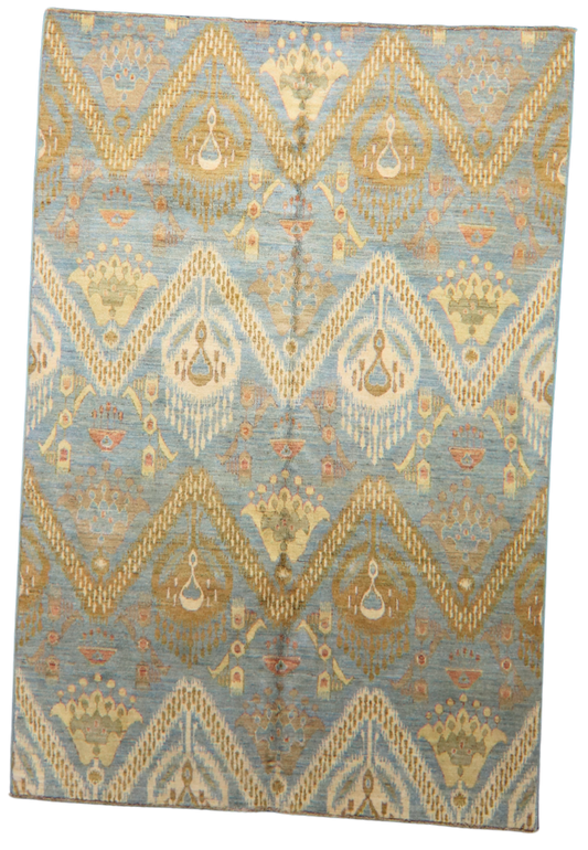 Horizon Weave - Ikat Rug from Pakistan (8′11″ × 6′) - 2492