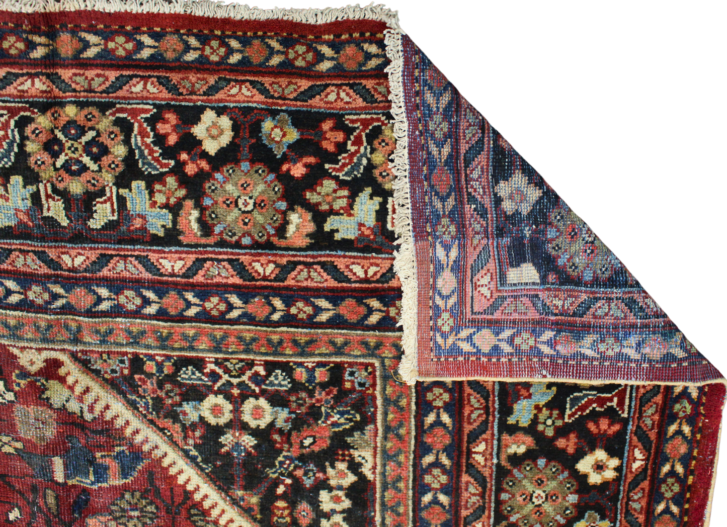 Majestic Geometry - Antique Mahal Rug from Persia (10.2 × 13.6 ft) - 1695