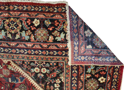 Majestic Geometry - Antique Mahal Rug from Persia (10.2 × 13.6 ft) - 1695