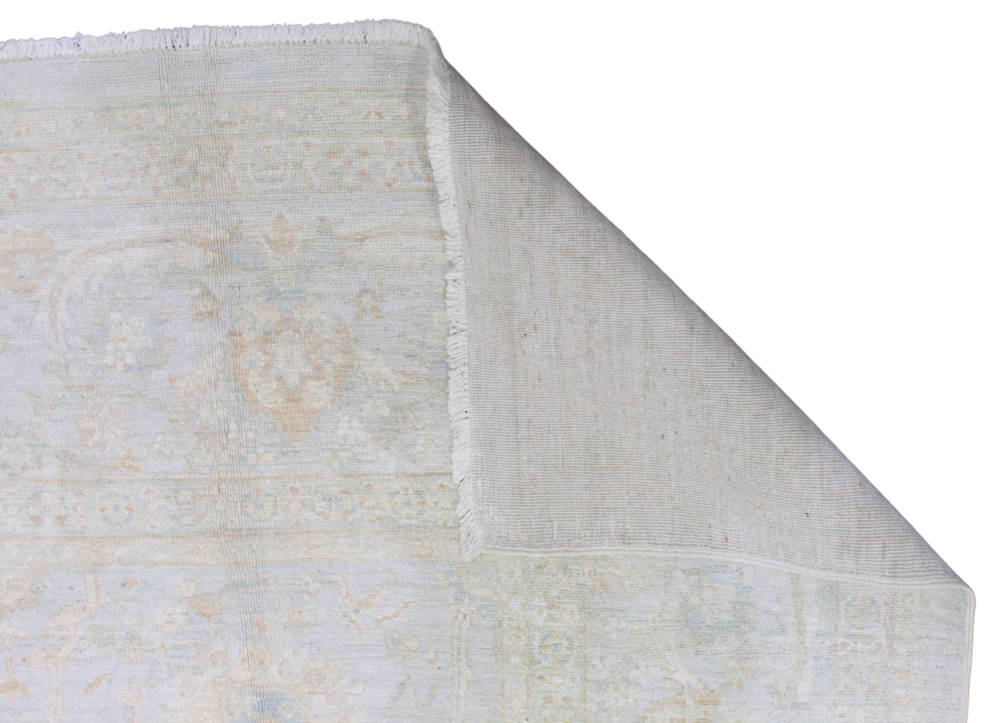 Whispered Geometry - Hand-Knotted Tabriz Rug from Afghanistan (7.9 × 9.9 ft) - 17