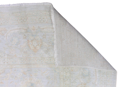 Whispered Geometry - Hand-Knotted Tabriz Rug from Afghanistan (7.9 × 9.9 ft) - 17