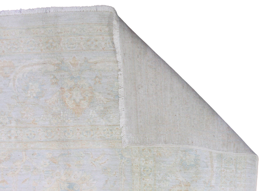 Whispered Geometry - Hand-Knotted Tabriz Rug from Afghanistan (7.9 × 9.9 ft) - 17