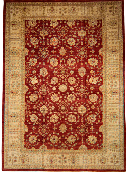 Imperial Crimson – Oversized Oushak Rug from Pakistan (12′4″ × 17′3″) - 1537