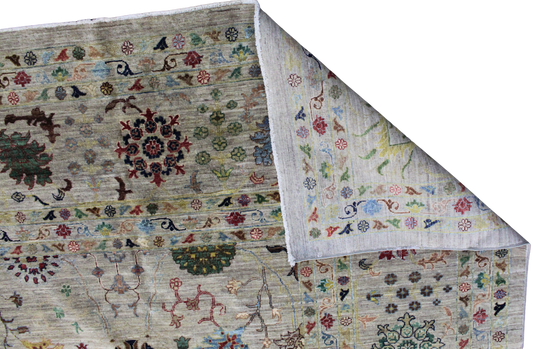 Wilderness in Bloom - Tabriz Rug from Afghanistan (10.1 × 13.11 ft) - 2748