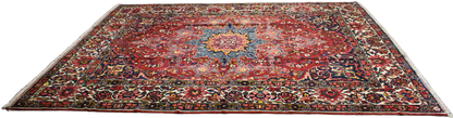 Commanding Presence - Antique Bakhtiari Rug in Crimson, Navy, and Ivory (10.6 × 13 ft) - 1716