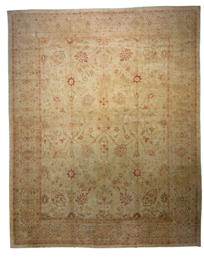 Golden Garden - Oversized Afghan Oushak Rug (12′7″ × 16′) - 1532