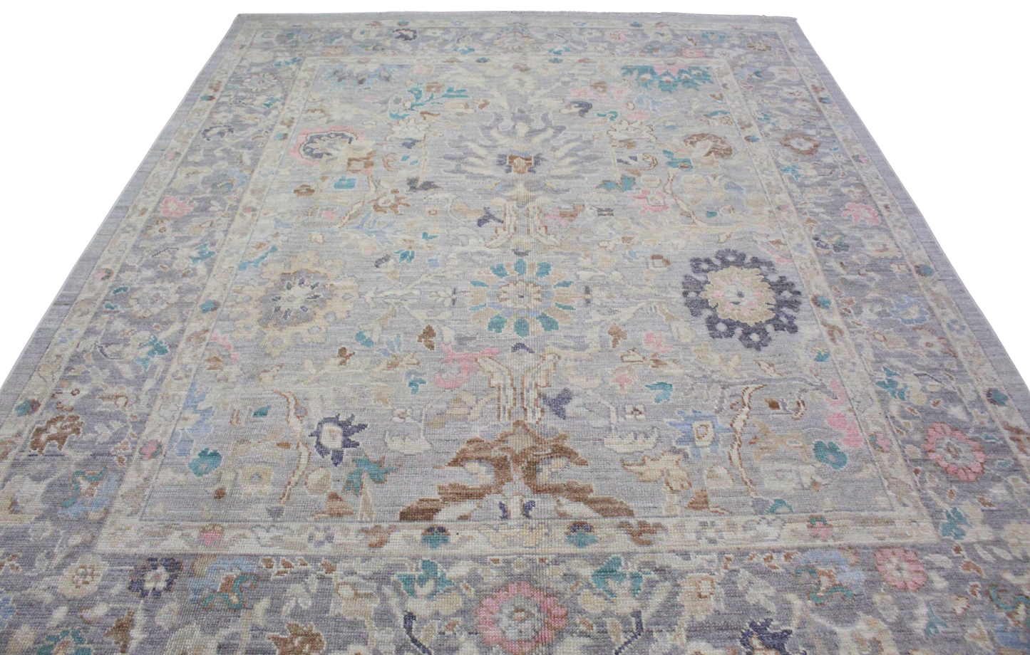 Whispered Florals - Oushak Afghan Rug (8.2 × 10.1 ft) - 73