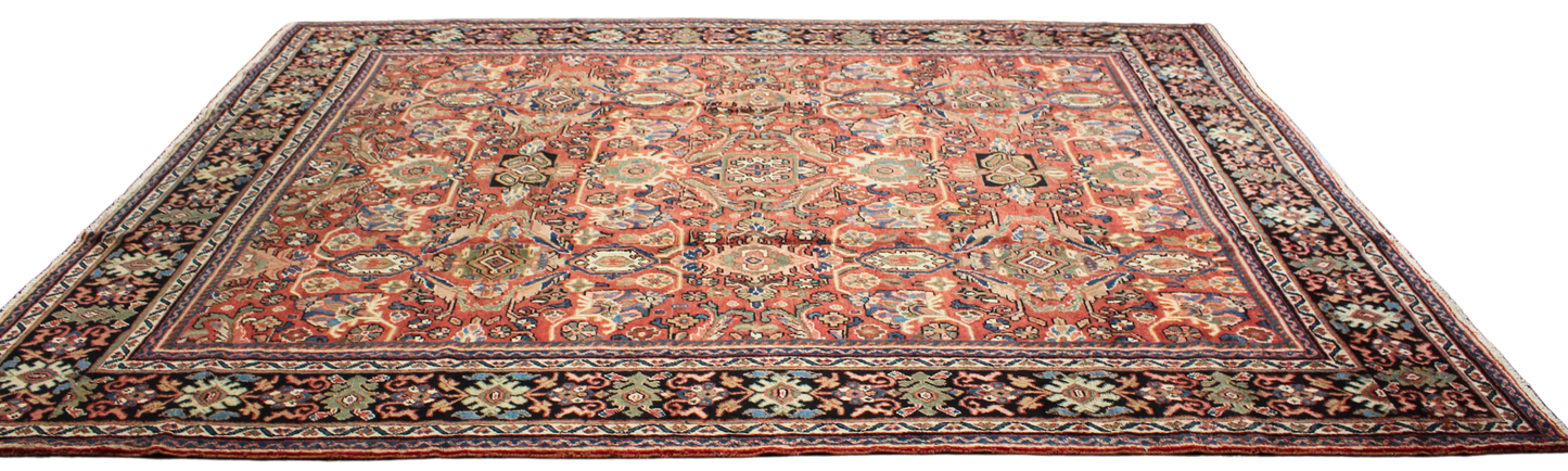 Majestic Repetition - Antique Mahal Rug from Persia (10.6 × 13.2 ft) - 1712