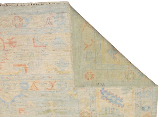 Whispers of the Sky - 12′ × 15′6″ Afghan Oushak Rug - 2806