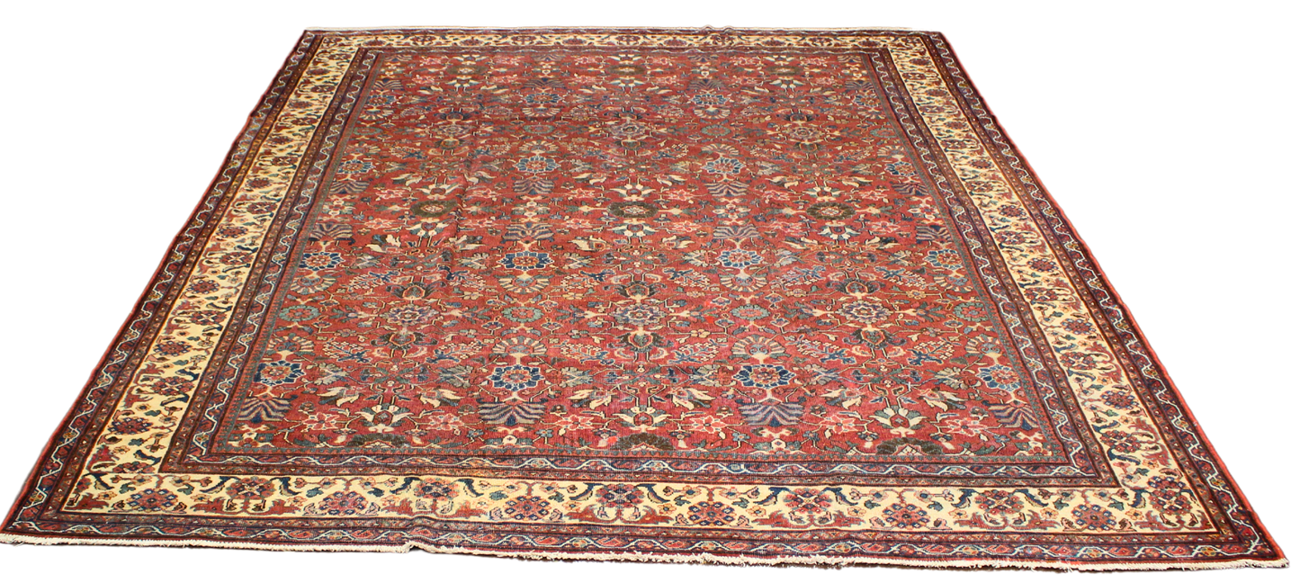 Garden of Harmony - Antique Mahal Rug from Persia (10.7 × 13.8 ft) - 1746
