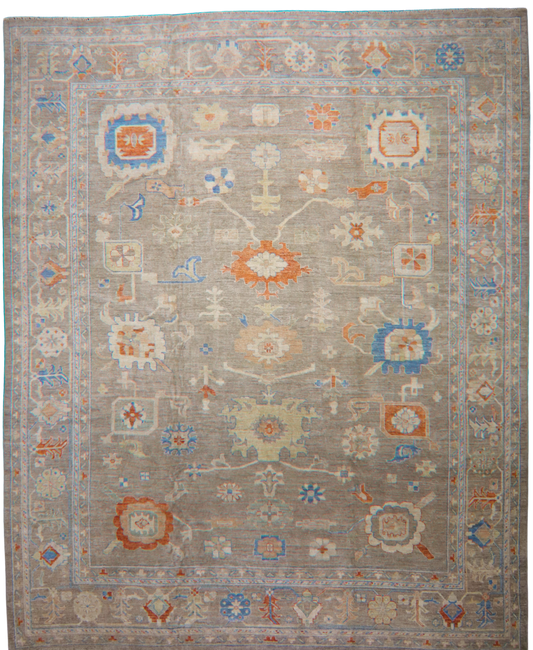 Hand-knotted tribal wool rug