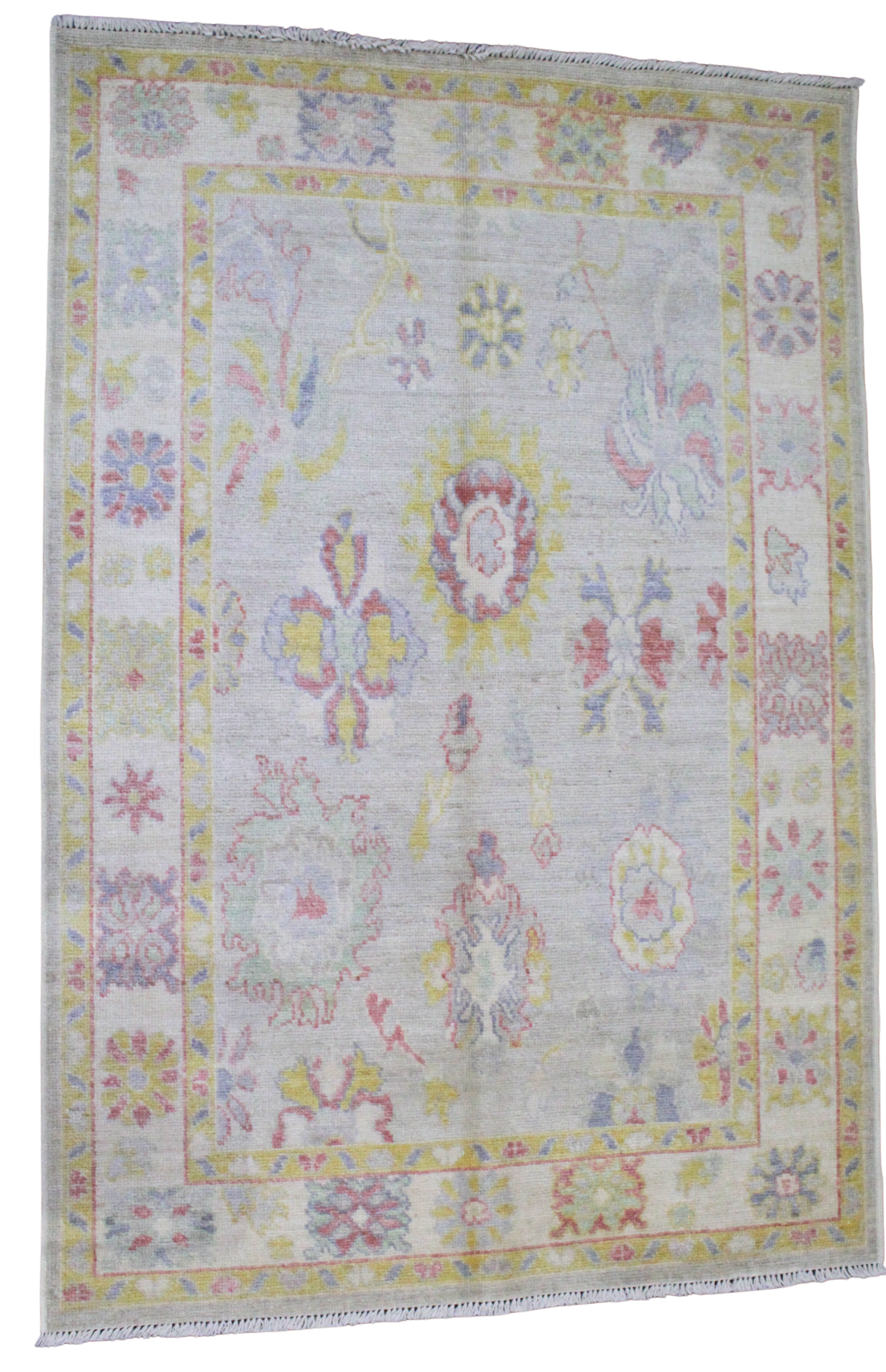 Afghan wool rugs with scattered floral medallions