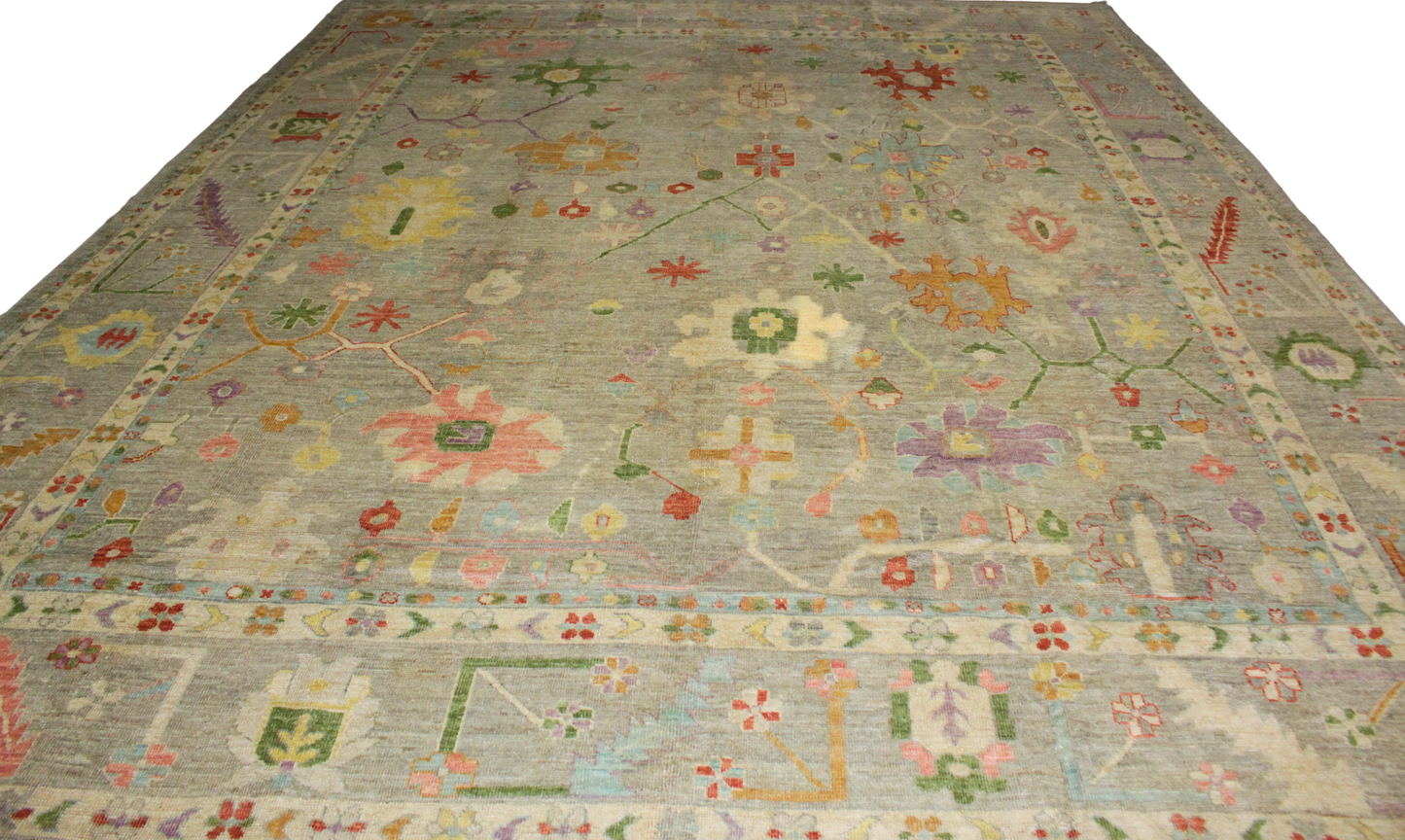 Traditional tribal rug with soft colors