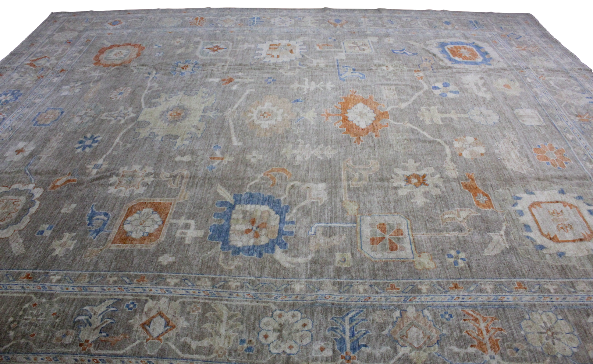 Bold Oushak rug for living room